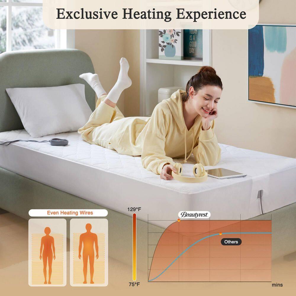 Beautyrest Cotton Blend Heated Mattress Pad