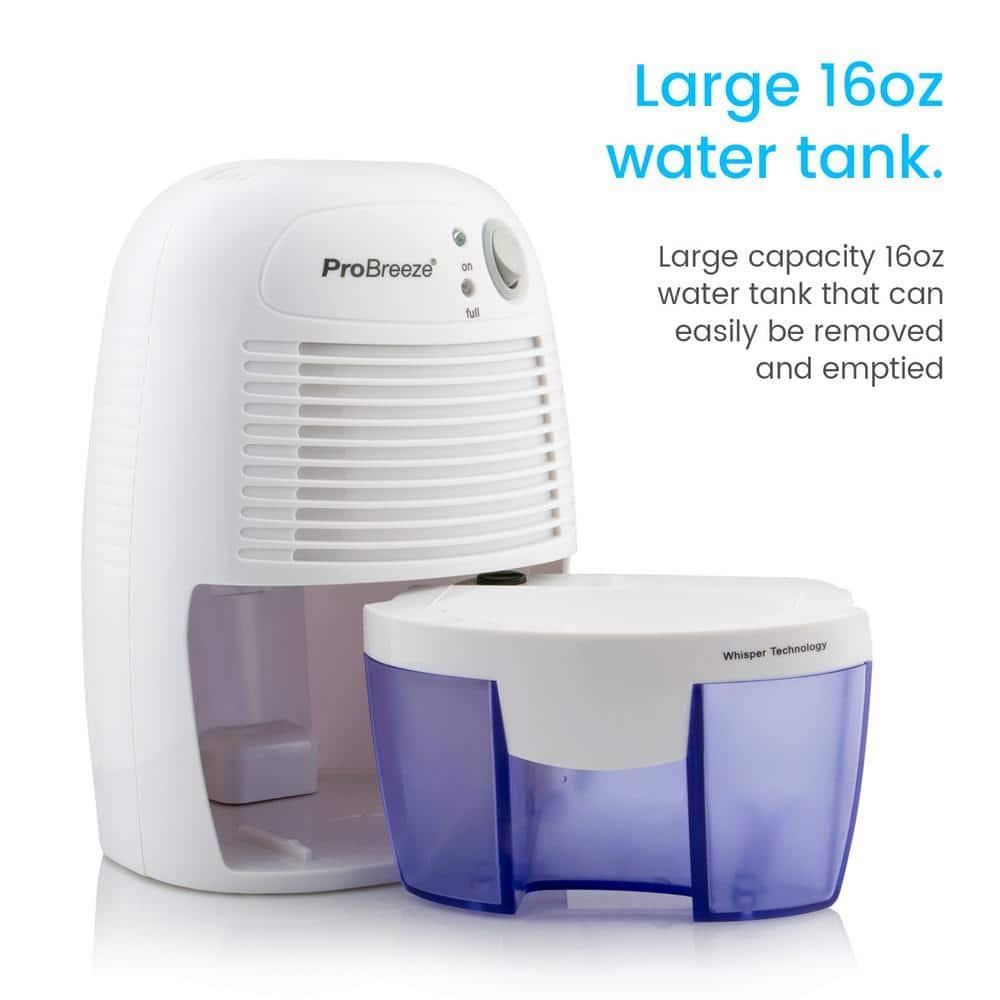 Pro Breeze Electric Mini Dehumidifier for Home (215 sq.ft) 16oz Capacity, Energy Efficient, No Noise, Compact and Portable for High Humidity in Kitchen, Bedroom, Bathroom, Basement, RV, Office, Garage