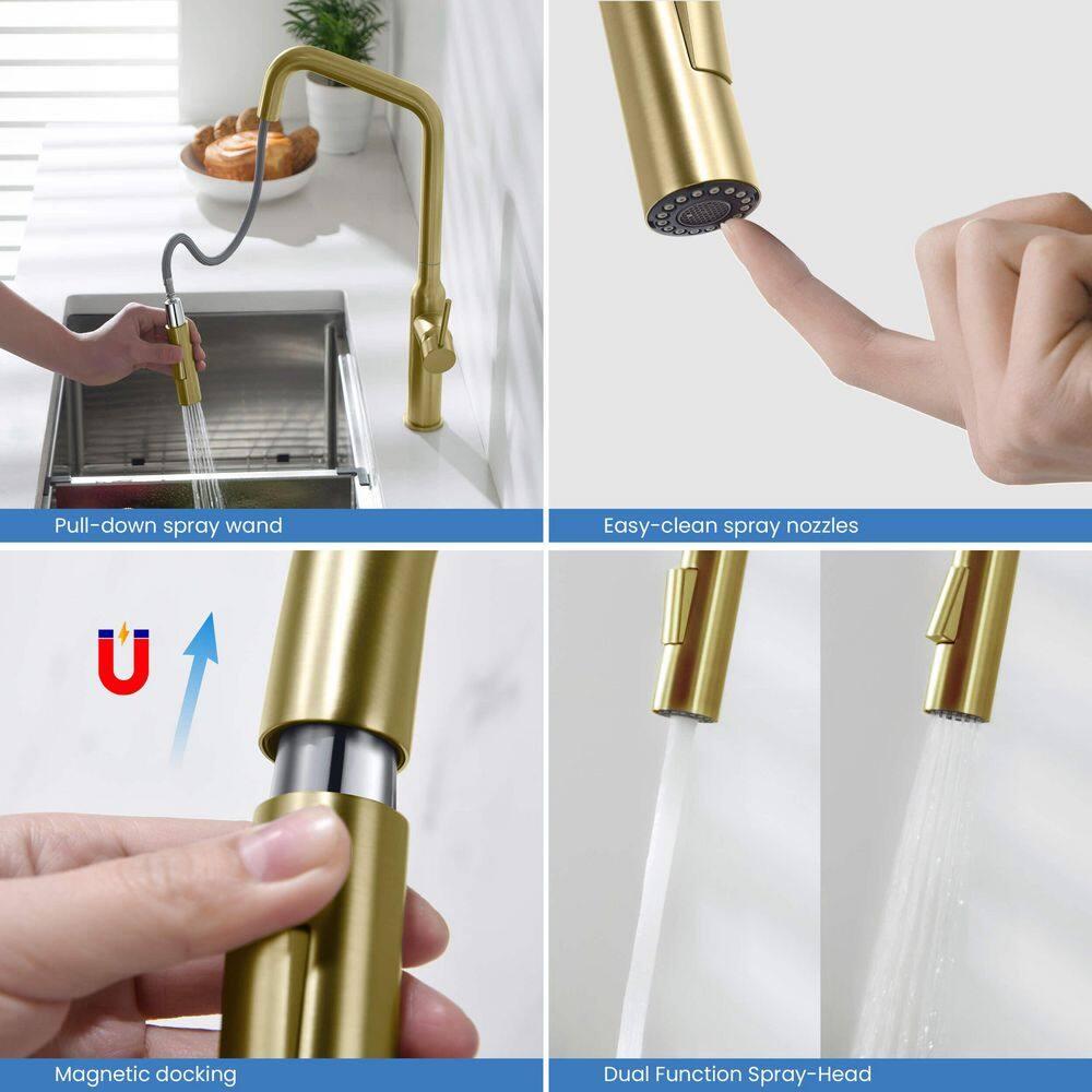 Macon Pull Down Single Handle Kitchen Faucet with Accessories