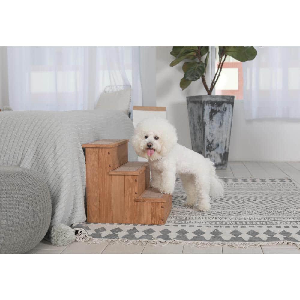 Canadian Hemlock Wooden Pet Stairs with Storage