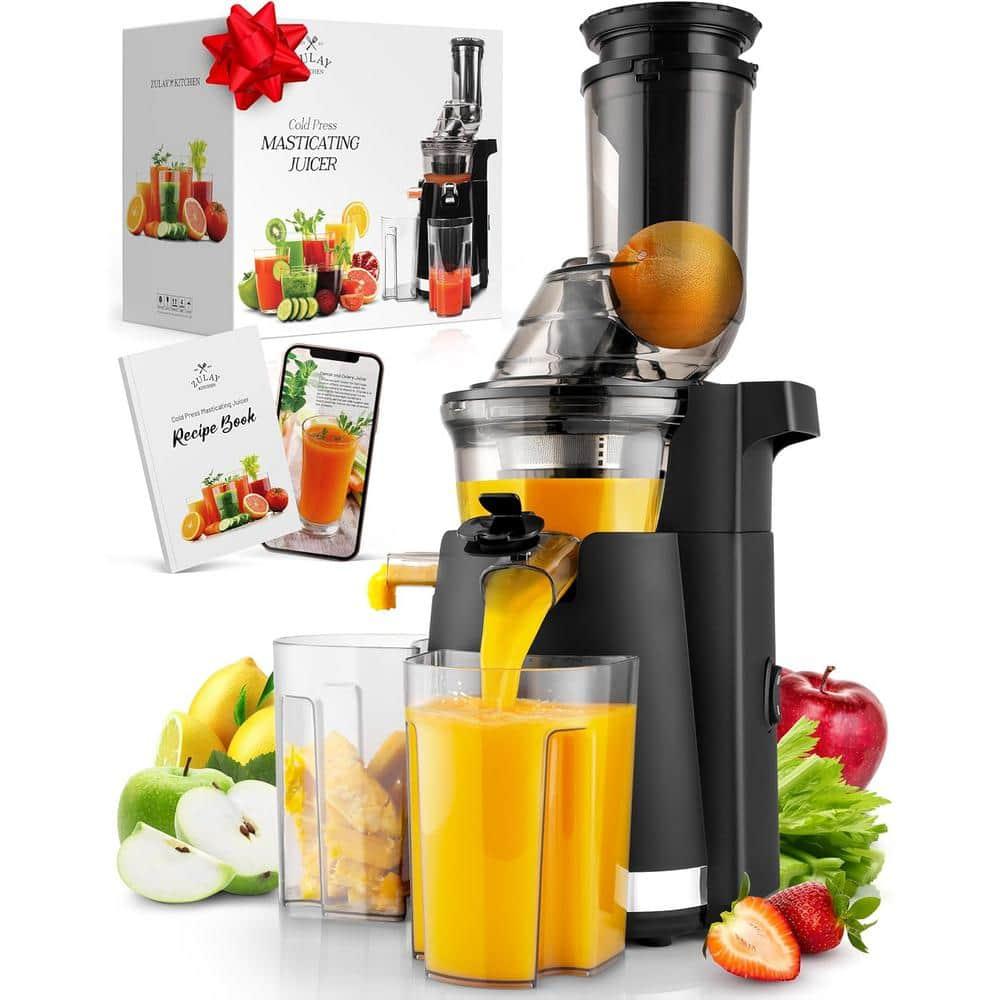 Zulay Kitchen Cold Press Juicer, Masticating Slow Juicer with 3 inch Wide Chute and Quiet Motor, Easy To Clean