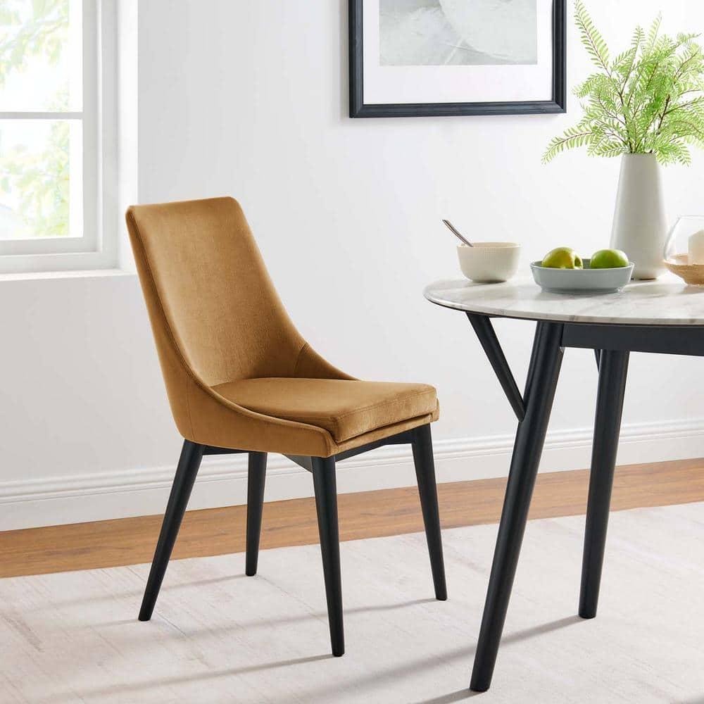 Viscount Performance Velvet Dining Chair Cognac - Modway
