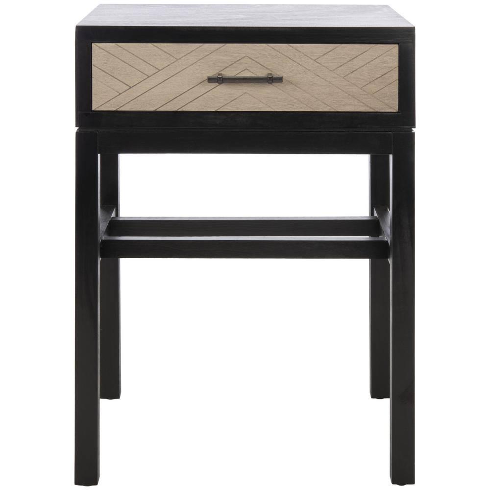 Ajana 1 Drawer Accent Table - Black - Safavieh.