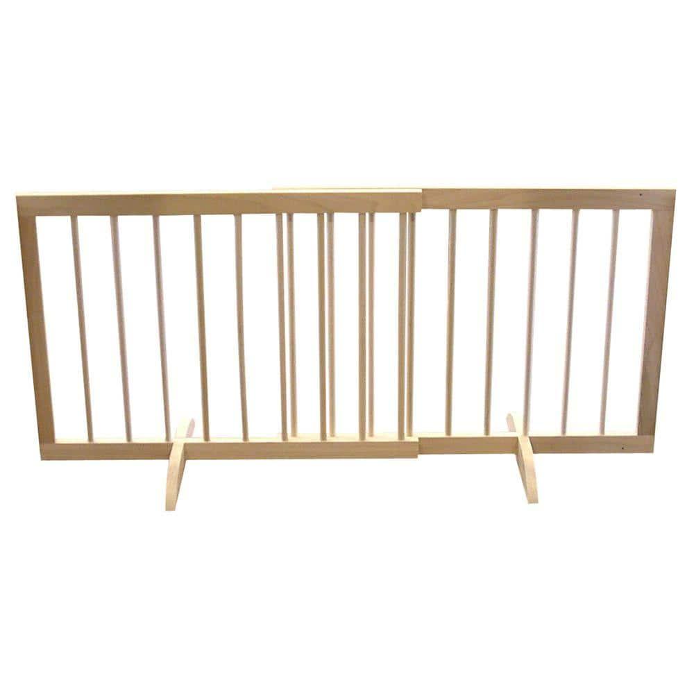 Cardinal Gates Step Over Gate - Freestanding Pet Gate - Natural