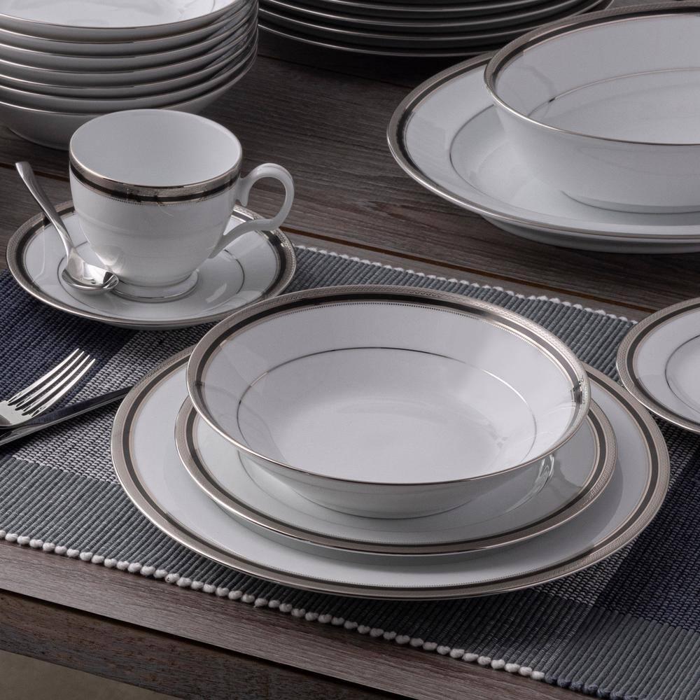 Noritake Noritake Austin Platinum 50-Piece Dinnerware Set, Service for 8
