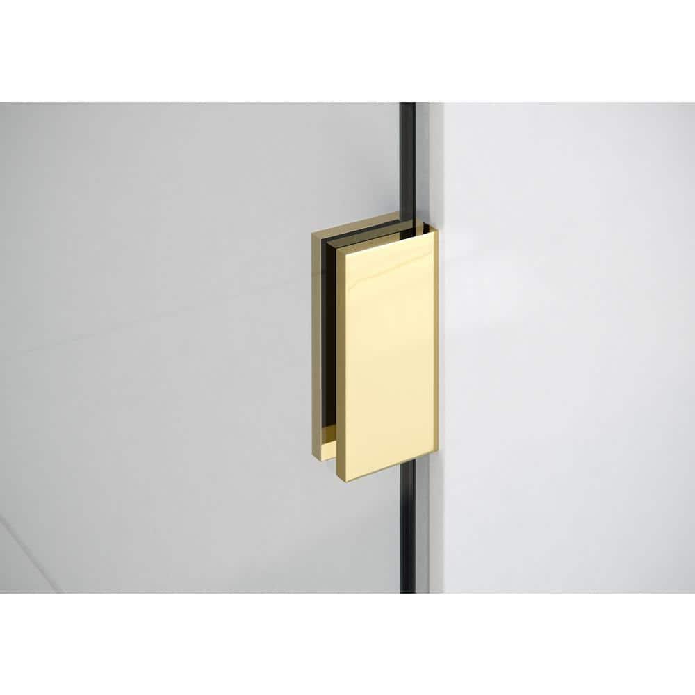 Glass Warehouse Illume 72.5 in. x 78 in. Fully Frameless Wall Hinge Shower Door GW-WH-72.5-PB