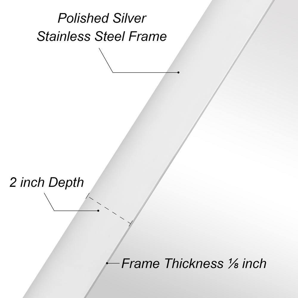 Empire Art Direct Ultra Stainless Steel Rectangular Wall Mirror Polished Silver 24" x 36" Silver