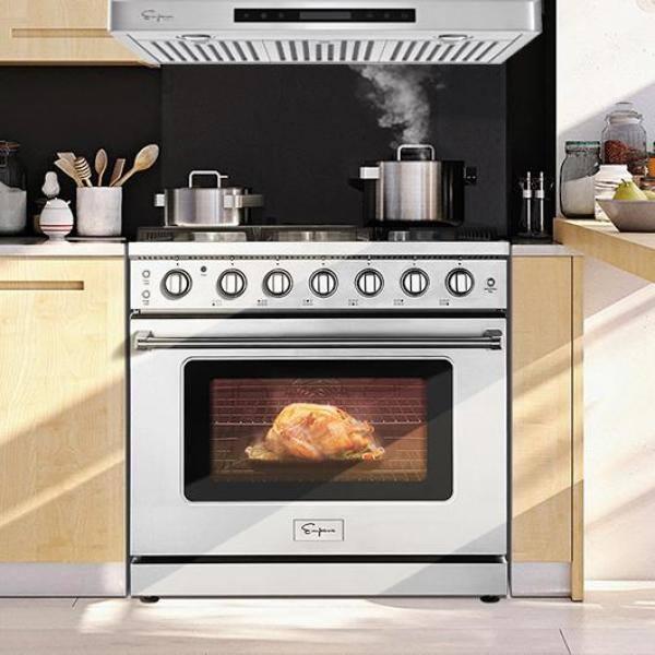 Empava 36" Metal 500 CFM Ducted (Vented) Wall Range Hood with Baffle Filter