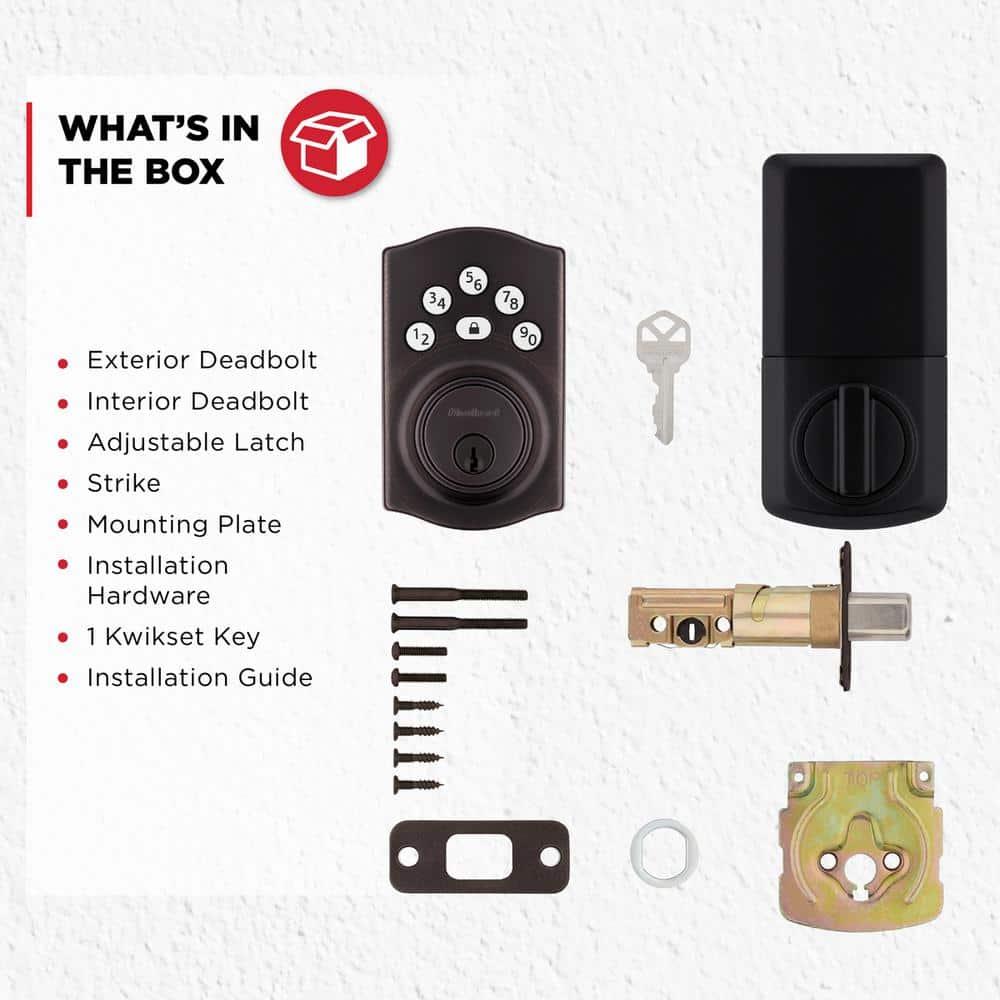 Powerbolt 240 5-Button Keypad Venetian Bronze Traditional Electronic Deadbolt Door Lock