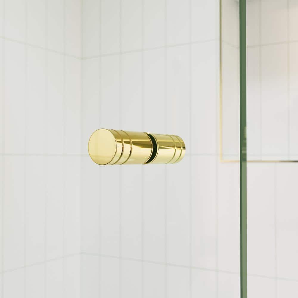 Glass Warehouse 34" W. x 58.25" H in. Frameless Glass Hinged Bathtub Door GW-B-GH-34-PB