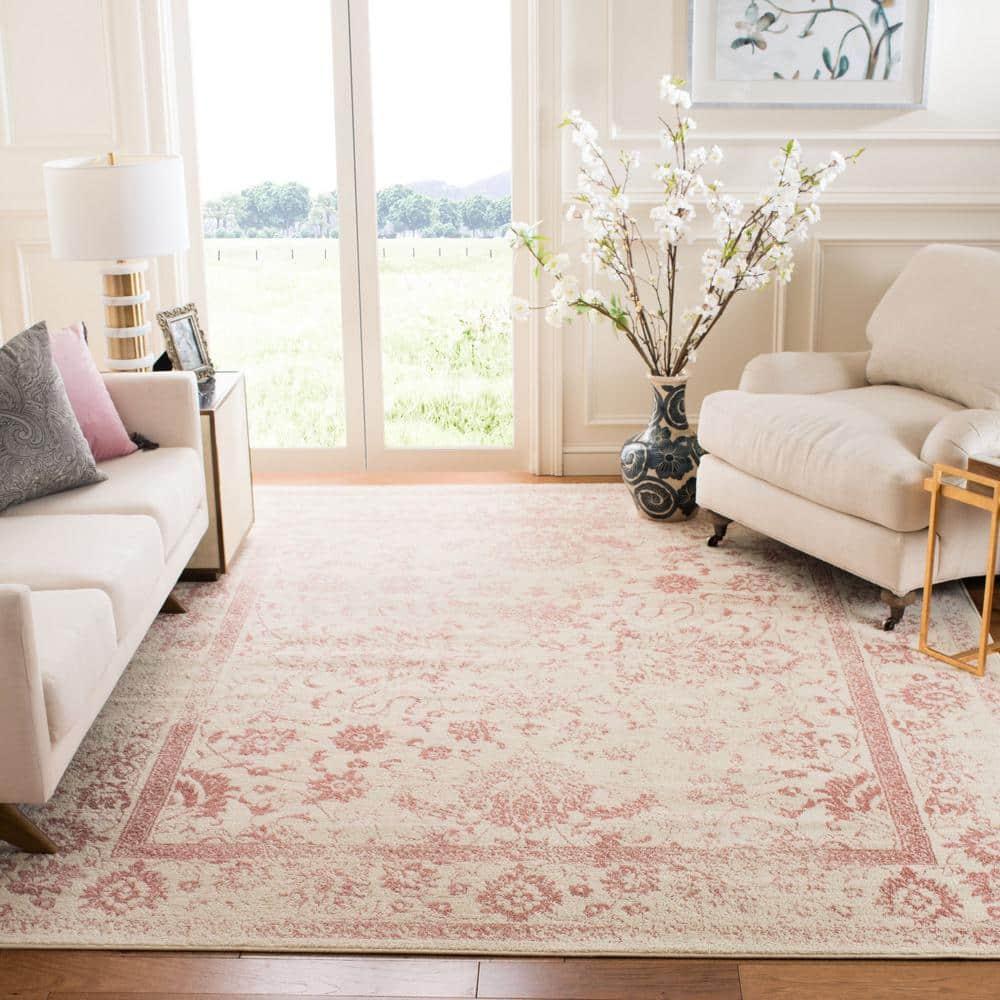 Adirondack ADR109 Machine Made Indoor Area Rug - Ivory/Rose - 11'x15' - Safavieh