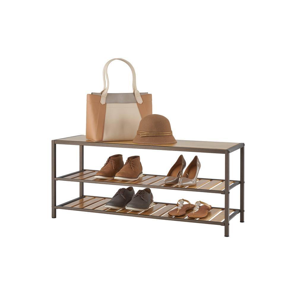 TRINITY 3-Tier Bamboo Shoe Bench - Bronze Anthracite®