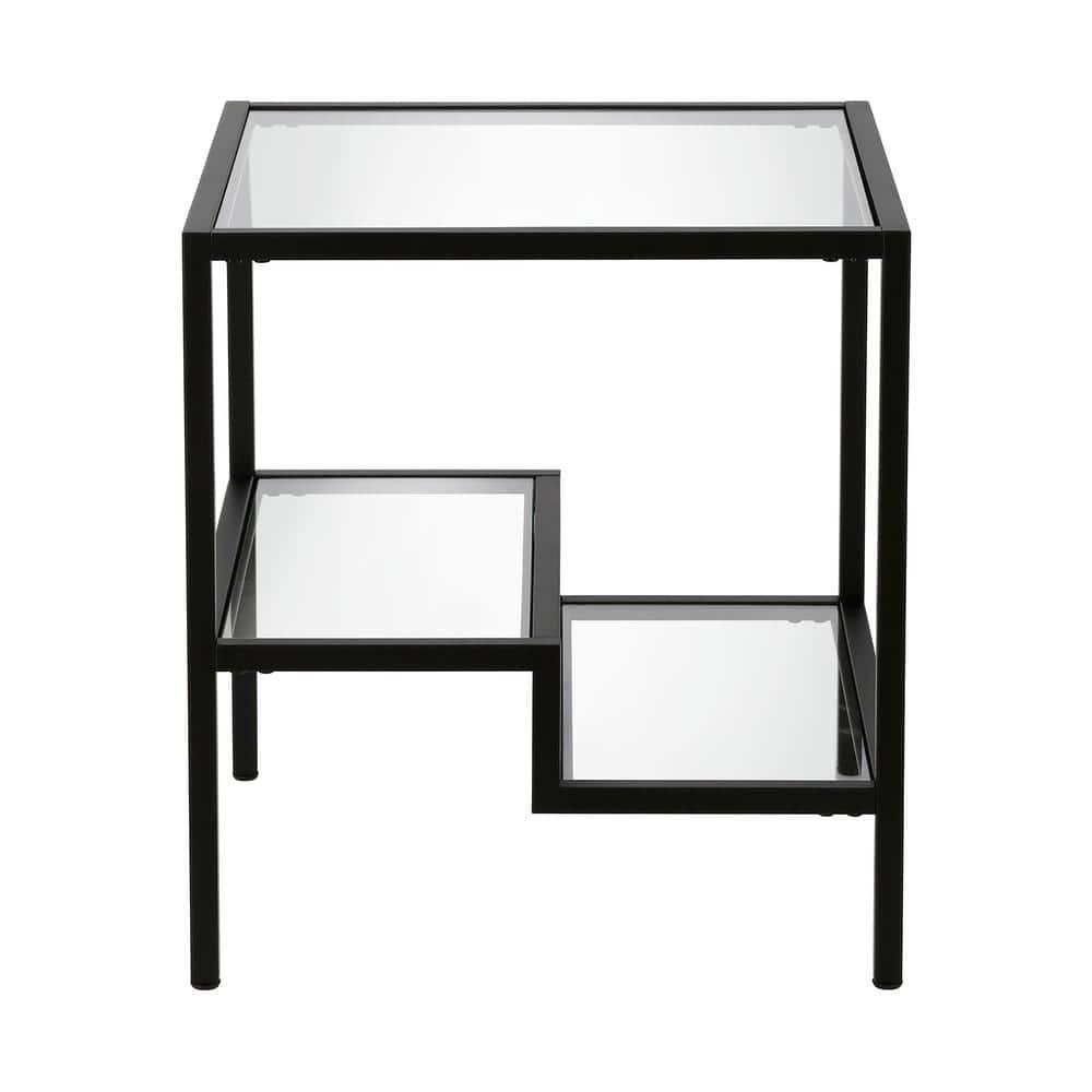 Evelyn&Zoe Lovett 20" Wide Square Side Table, Blackened Bronze