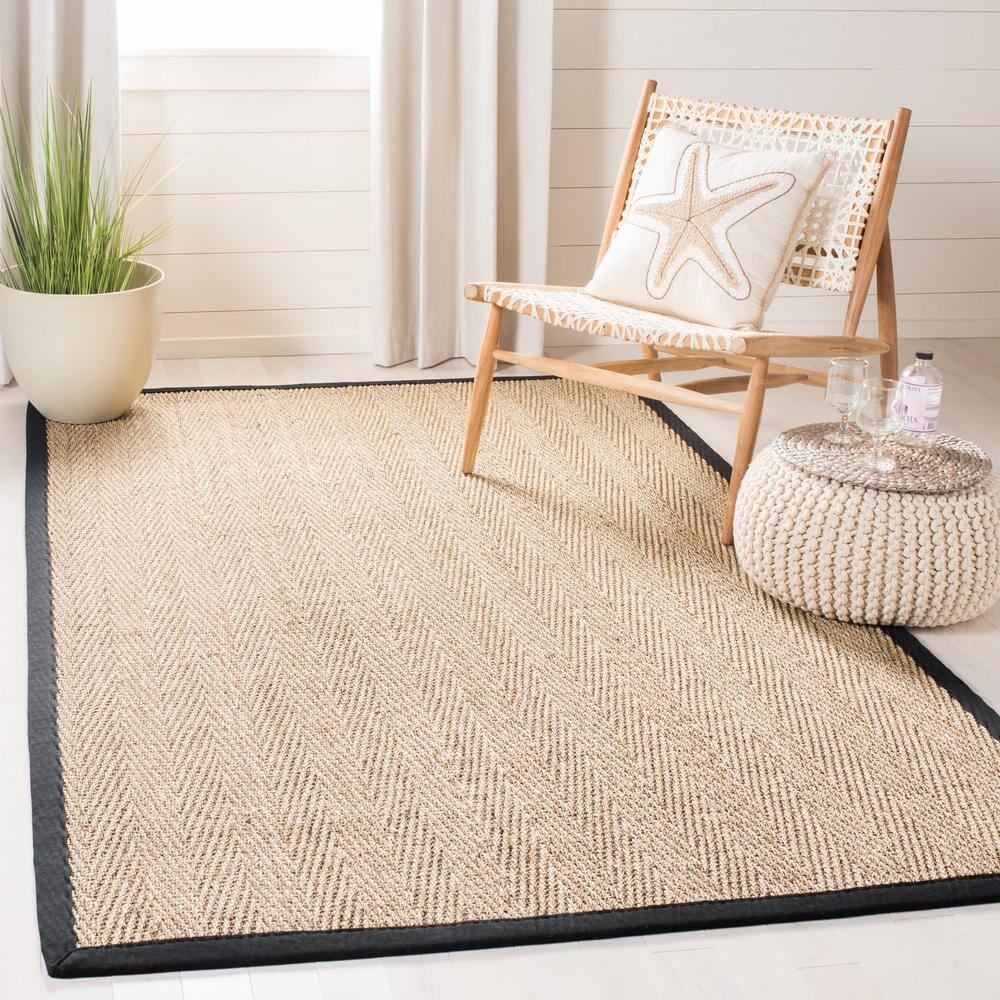 Natural Fiber NF115 Power Loomed Indoor Area Rug - Natural/Black - 8'x10' - Safavieh