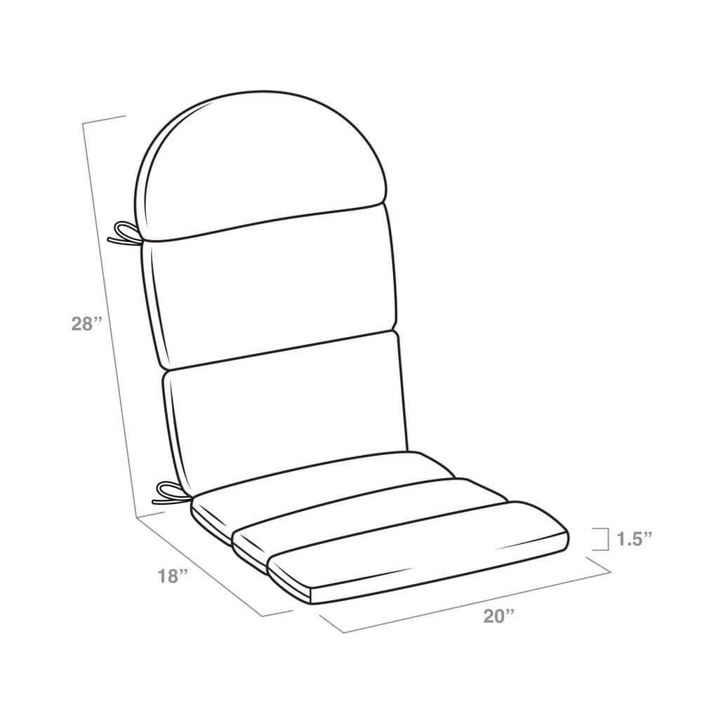 ARDEN Outdoor Foam Adirondack Cushion, Set of 2, 21.5 x 19, Water repellent, Fade Resistant, Foam Cushion for Adirondack Chairs 21.5 x 19