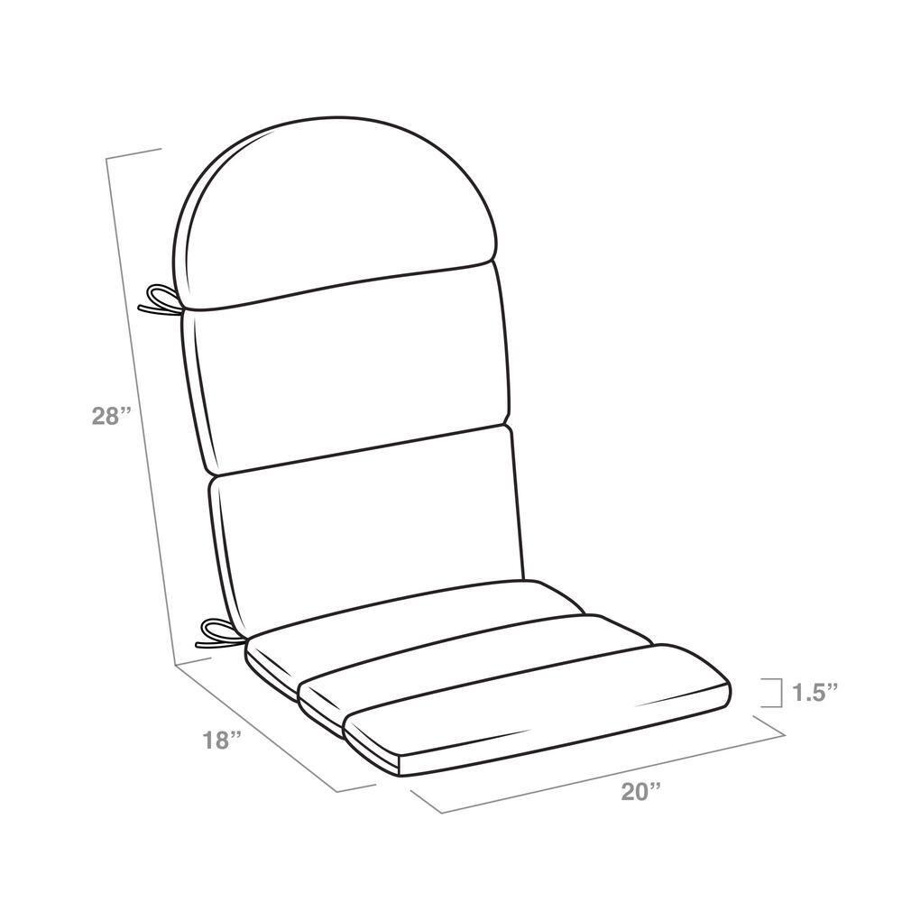 ARDEN Outdoor Foam Adirondack Cushion, Set of 2, 21.5 x 19, Water repellent, Fade Resistant, Foam Cushion for Adirondack Chairs 21.5 x 19