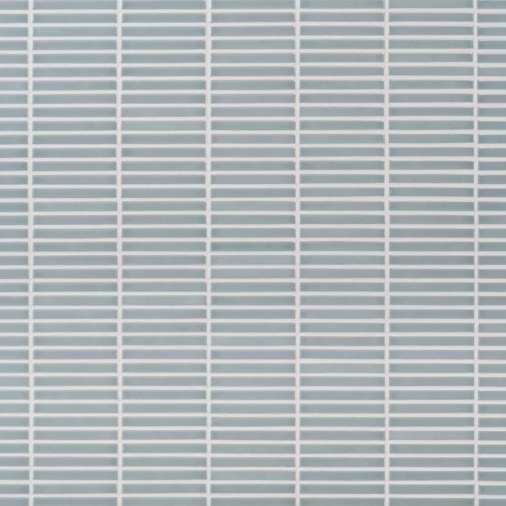 Monogram Stacked 11.19 In. X 11.9 In. Glossy Porcelain Mosaic Floor And Wall Tile (0.92 Sq. Ft. / Each)
