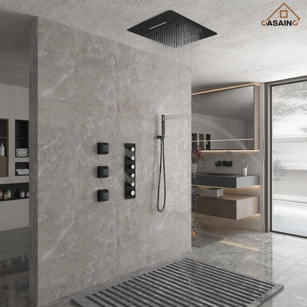 CASAINC Luxury Concealed Large Overhead Spray Multifunctional Shower