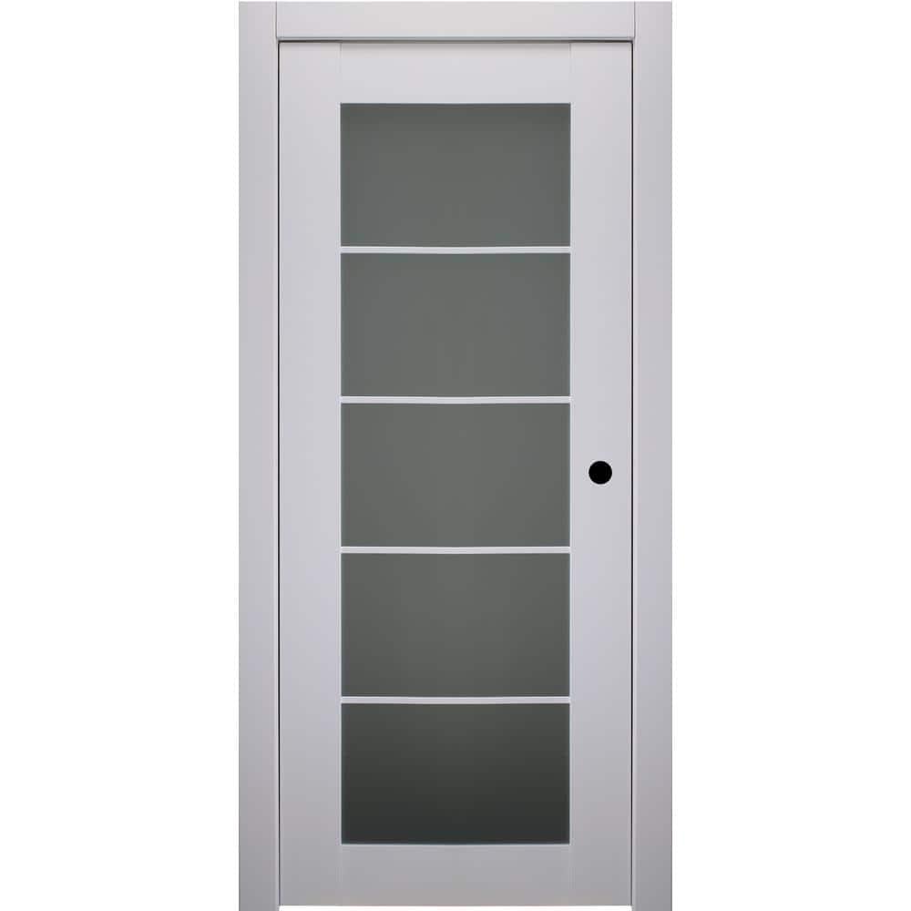 Belldinni Smart Pro 5-Lite DIY-Friendly Manufactured Wood and Glass Single Prehung Interior Door