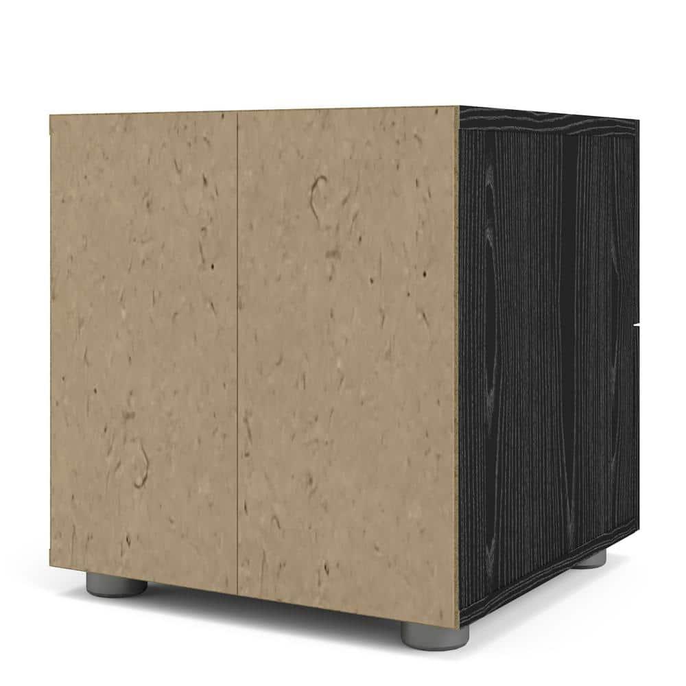 Tvilum, Austin 2 Drawer Nightstand, Black Woodgrain