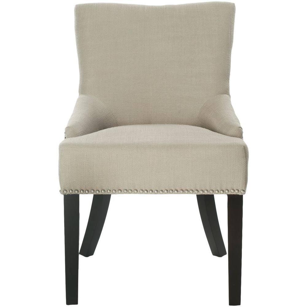 SAFAVIEH Lotus 19''H KD Side Chair Set of 2 Silver Nail Head Antique Gold