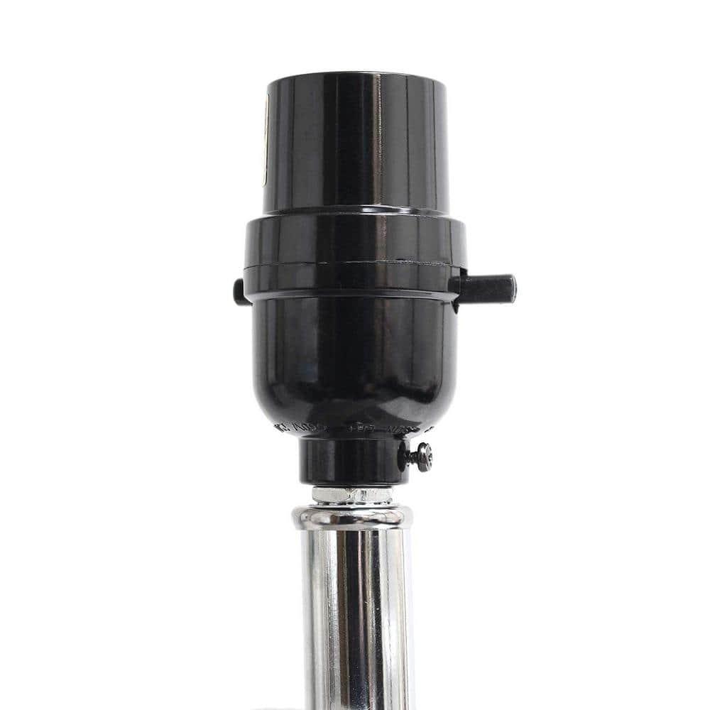 Leather Table Lamp with Fabric Shade Gray - Elegant Designs: UL Listed, Modern Decor, Cotton Rectangle Shade