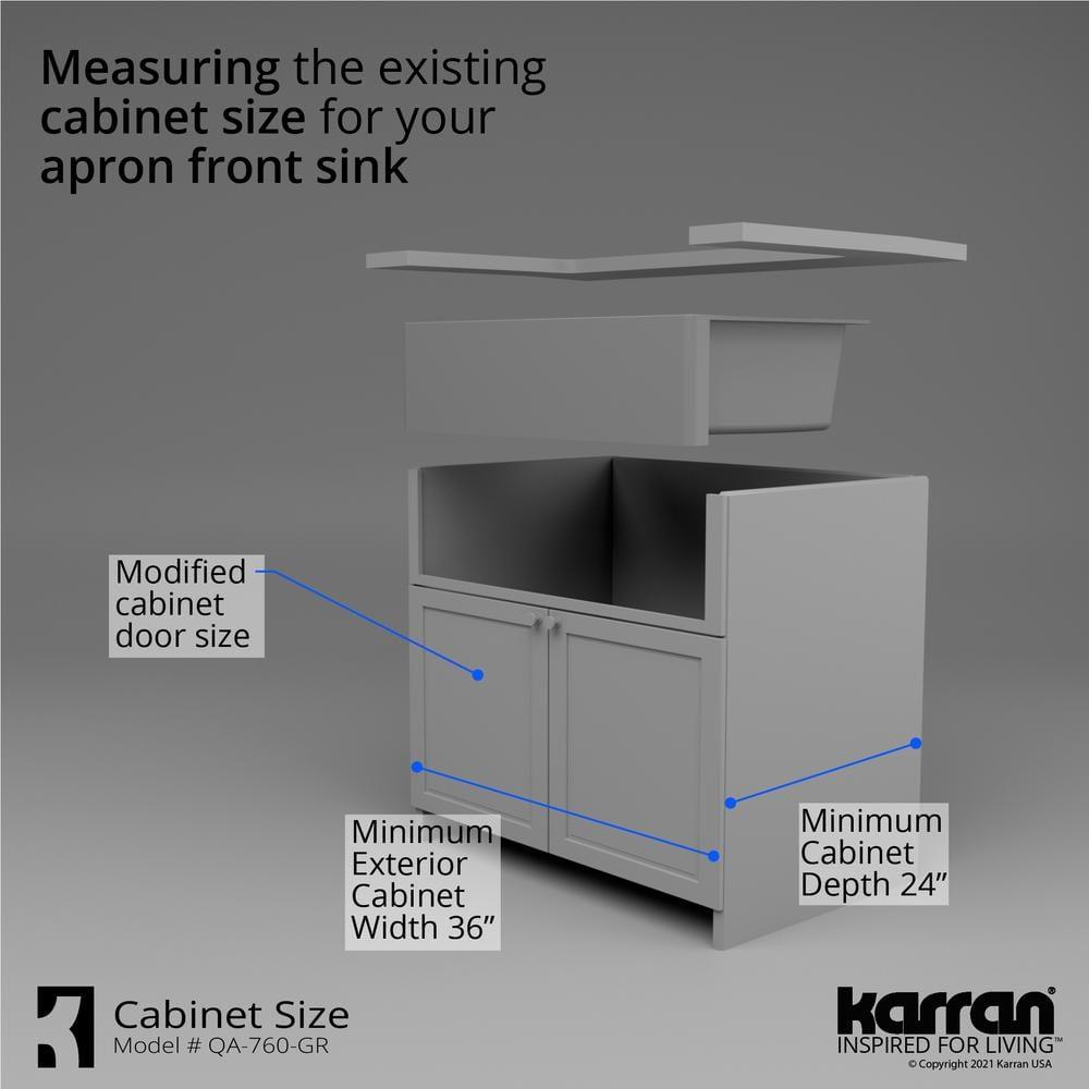 Karran Quartz 34'' X 21-1/4'' 60/40 Double Bowl Farmhouse/Apron Front Kitchen Sink Kit