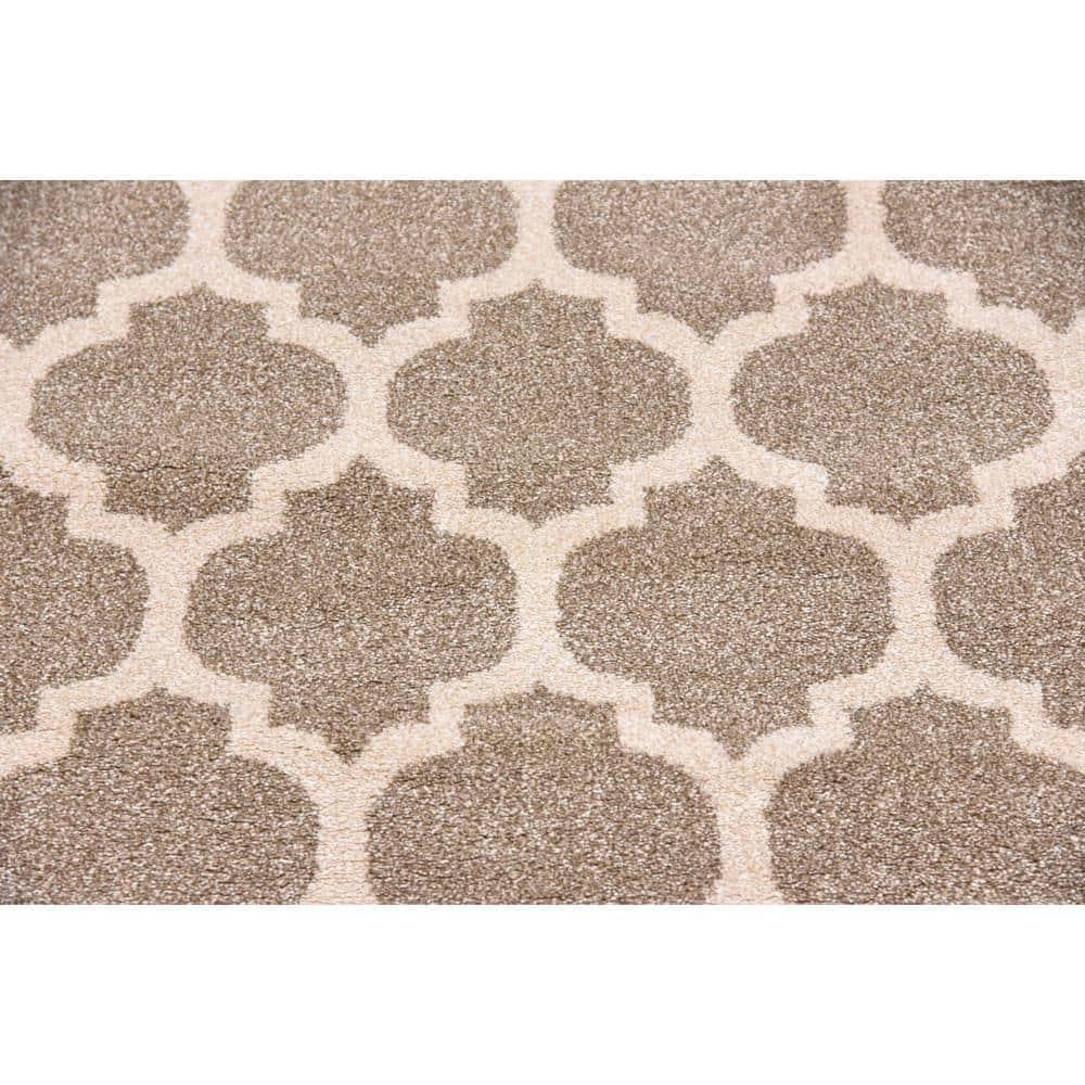 Unique Loom 4' 1 x 6' 1 Trellis Philadelphia Light Brown Area Rug