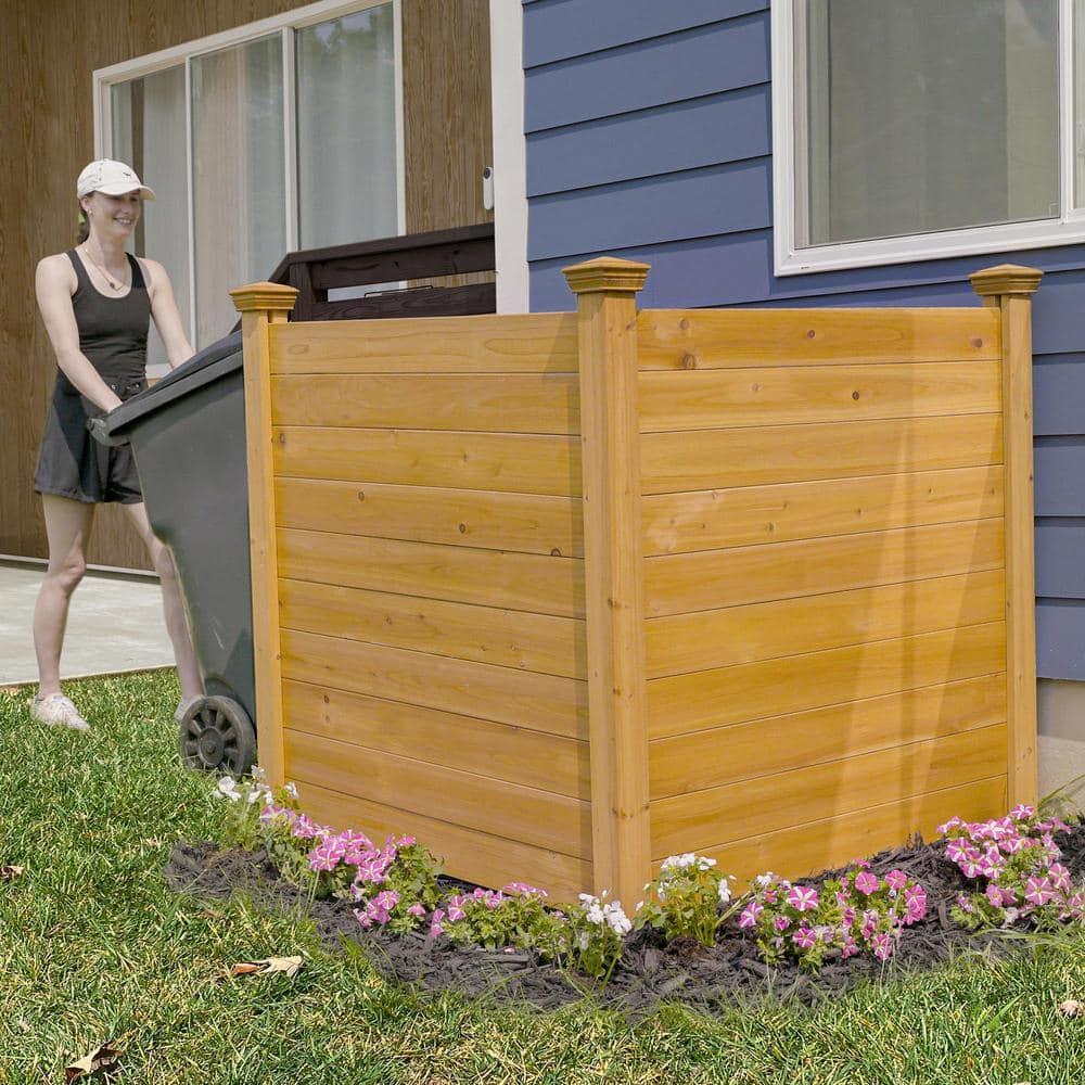 4ft H x 4ft W (2 Panels) No Dig Enclo Premium Wood Privacy Screen, Ideal Outdoor Privacy Wall, Pool Equipment Enclosure, Cedar Privacy Fence, Trash Can Enclosures, Air Conditioner Fence, EC18029