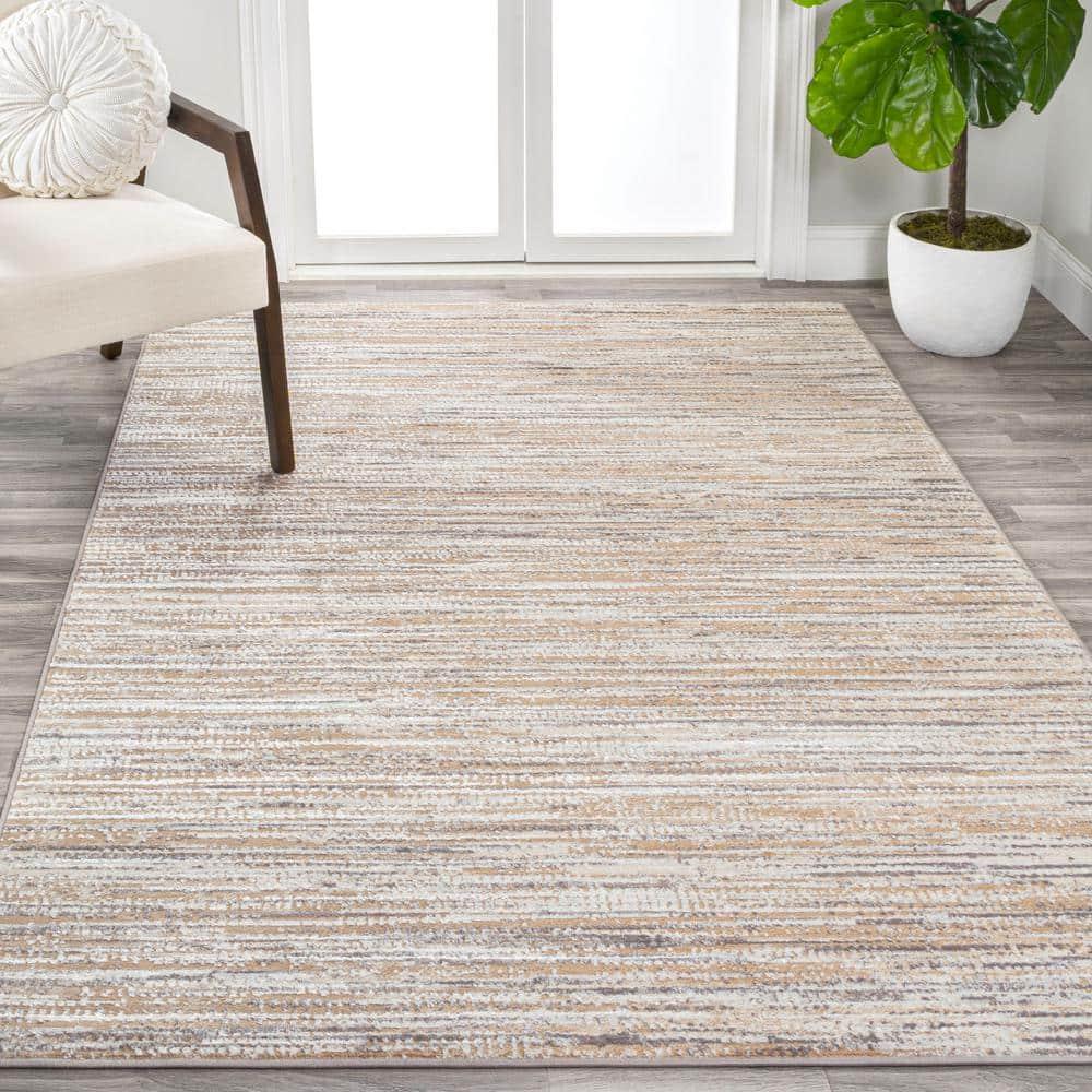 JONATHAN Y Loom Modern Strie'  Beige/Gray 3 ft. x 5 ft. Area Rug