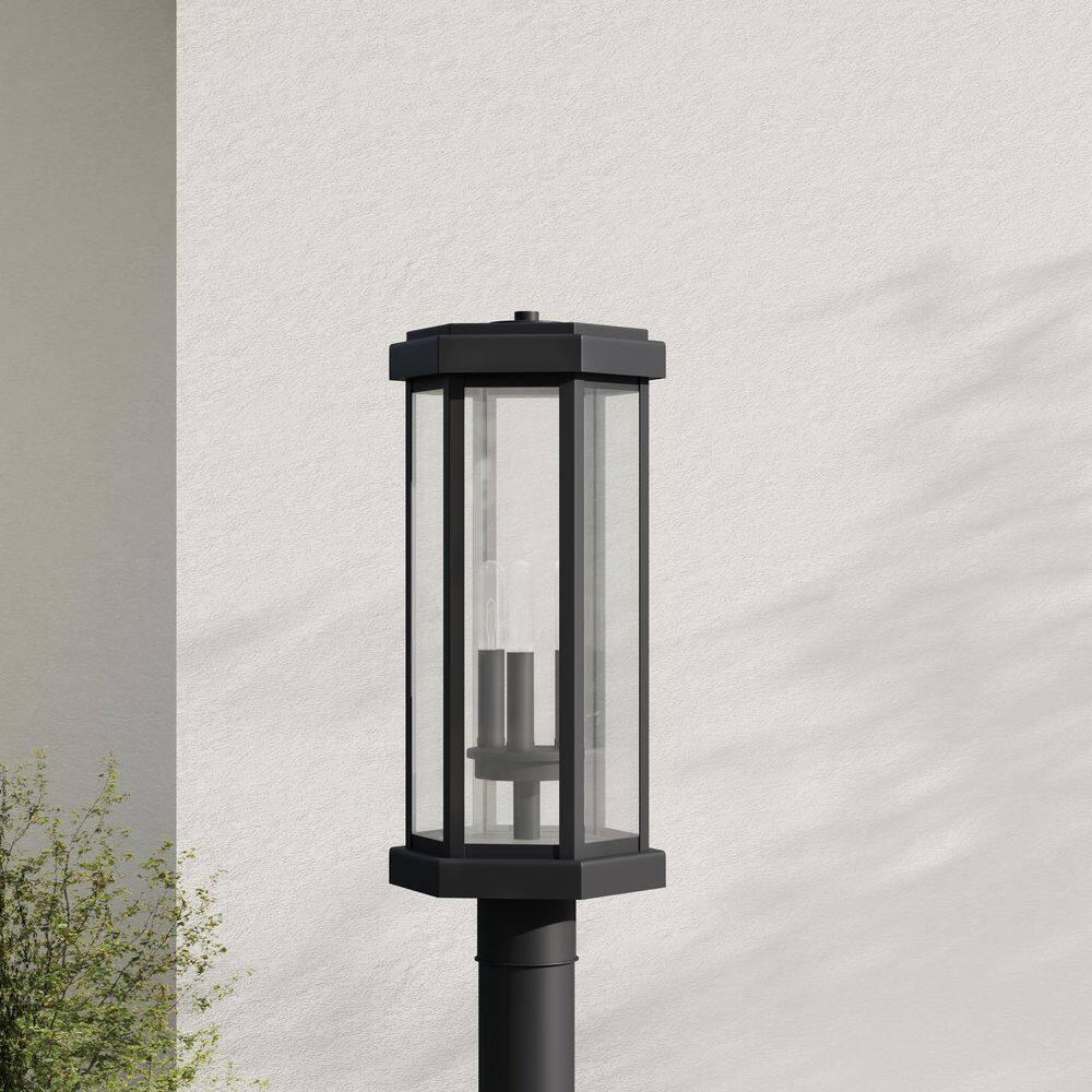 Progress Lighting Ramsey 3-Light Outdoor Textured Black Post Lantern