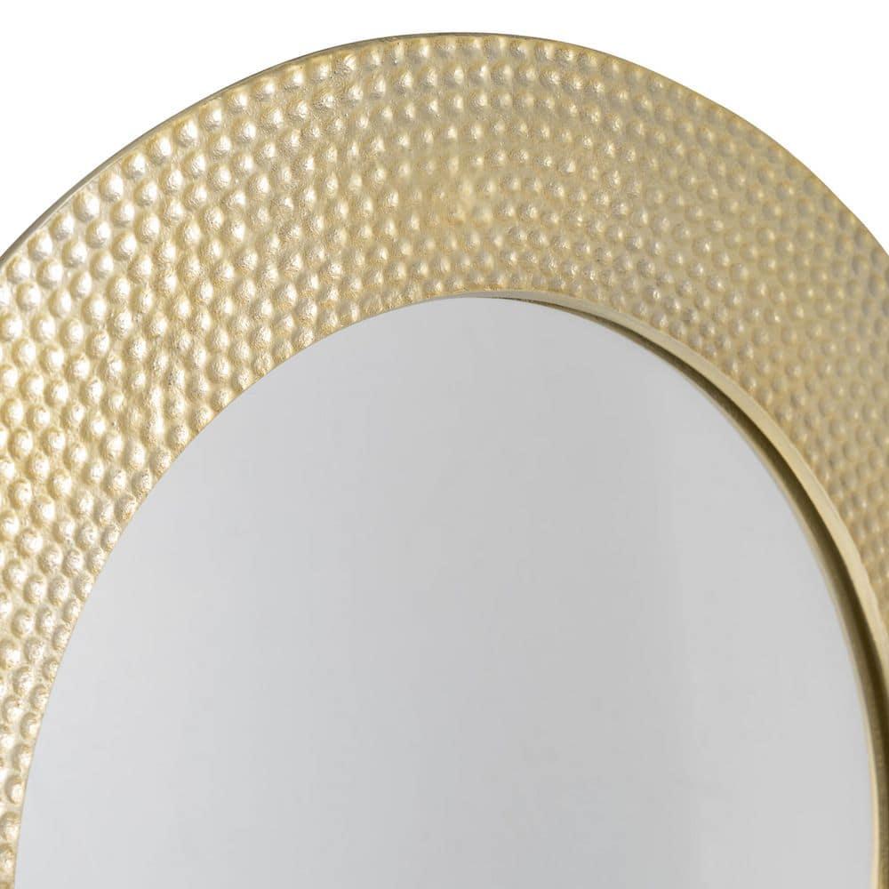 Sagebrook Home Metal 21" Hammered Mirror On Stand, Gold