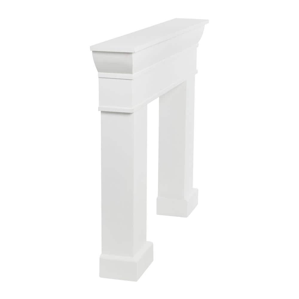 Storied Home Monolith Decorative Fireplace Mantel White: Fir Wood & MDF, Wall Mount, 49.625"H