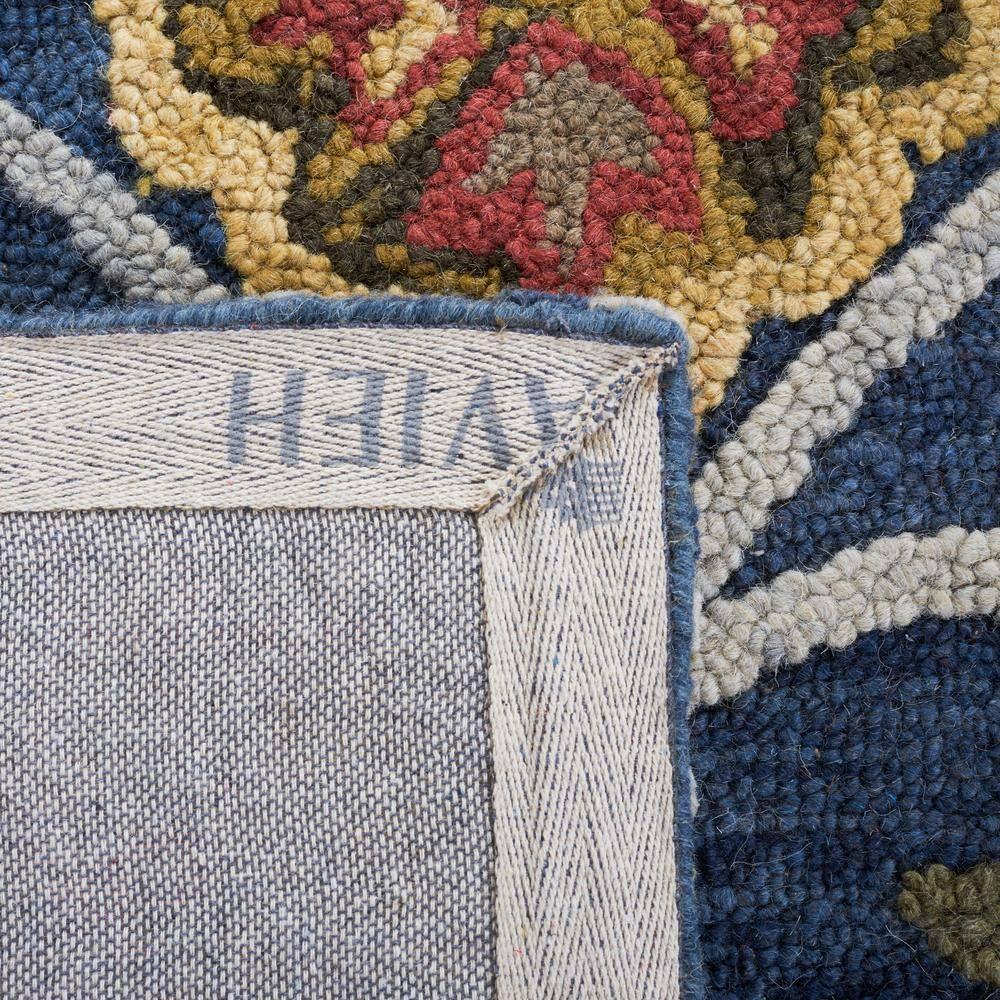 SAFAVIEH Blossom Lennon Floral Wool Area Rug, Navy/Multi, 9' x 9' Round