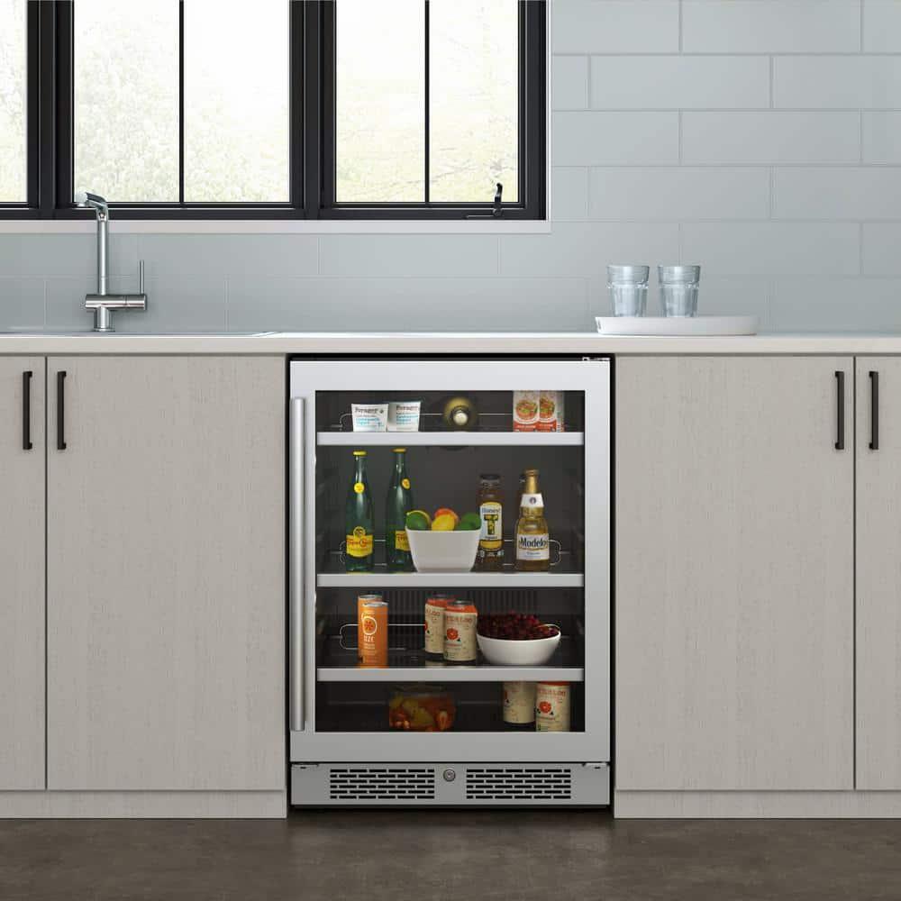 Avallon Avallon 23.8125'' W Convertible 140 Cans (12 oz.) Beverage Cooler with Glass Door