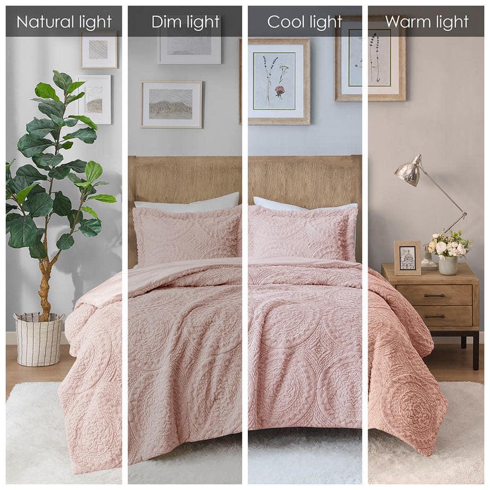Madison Park Arya Embroidered Medallion Faux Fur Ultra Plush Comforter Set