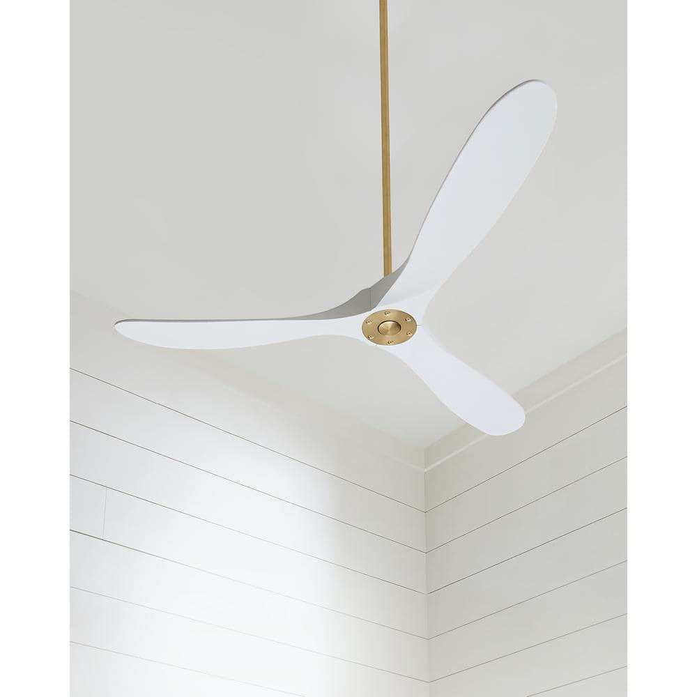 Monte Carlo 3MAVR60RZWBBS 60" Maverick - Matte White With Burnished Brass
