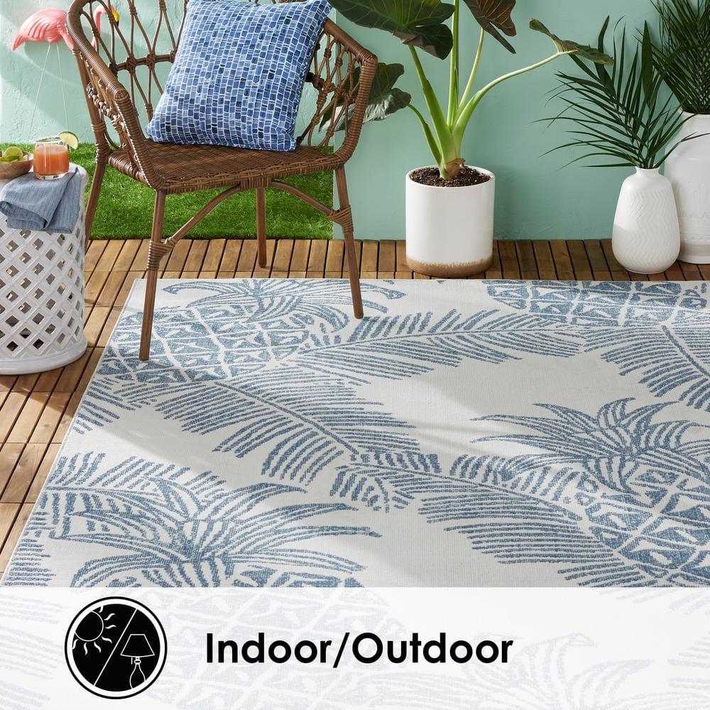 Tommy Bahama Malibu Pineapple Coastal Indoor/Outdoor Area Rug, Ivory/Navy