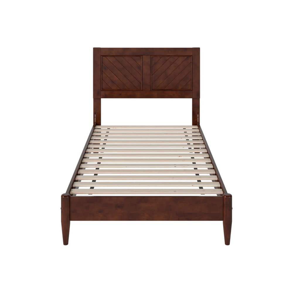 AFI Furnishings Berkshire Twin XL Solid Wood Low Profile Platform Bed in Walnut