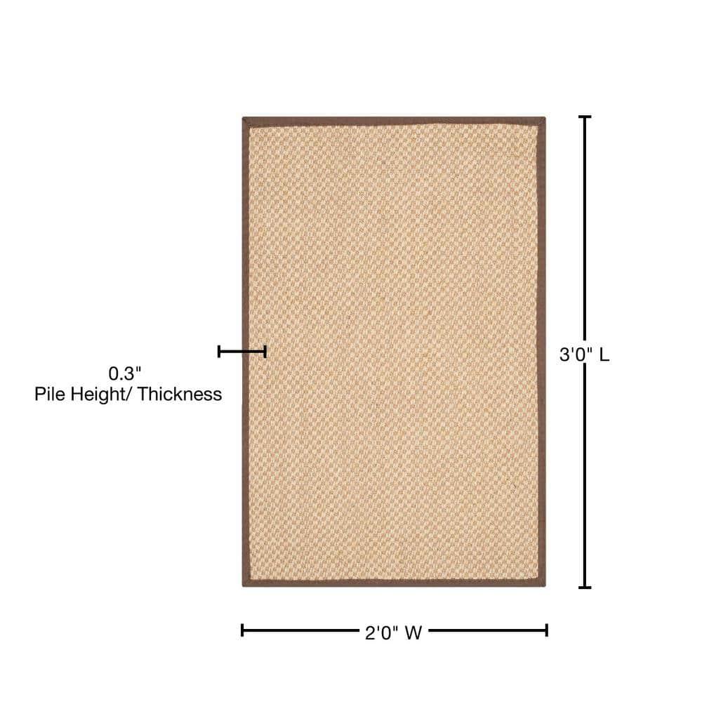 Natural Fiber NF141 Power Loomed Indoor Accent Rug - Maize/Brown - 2'x3' - Safavieh.