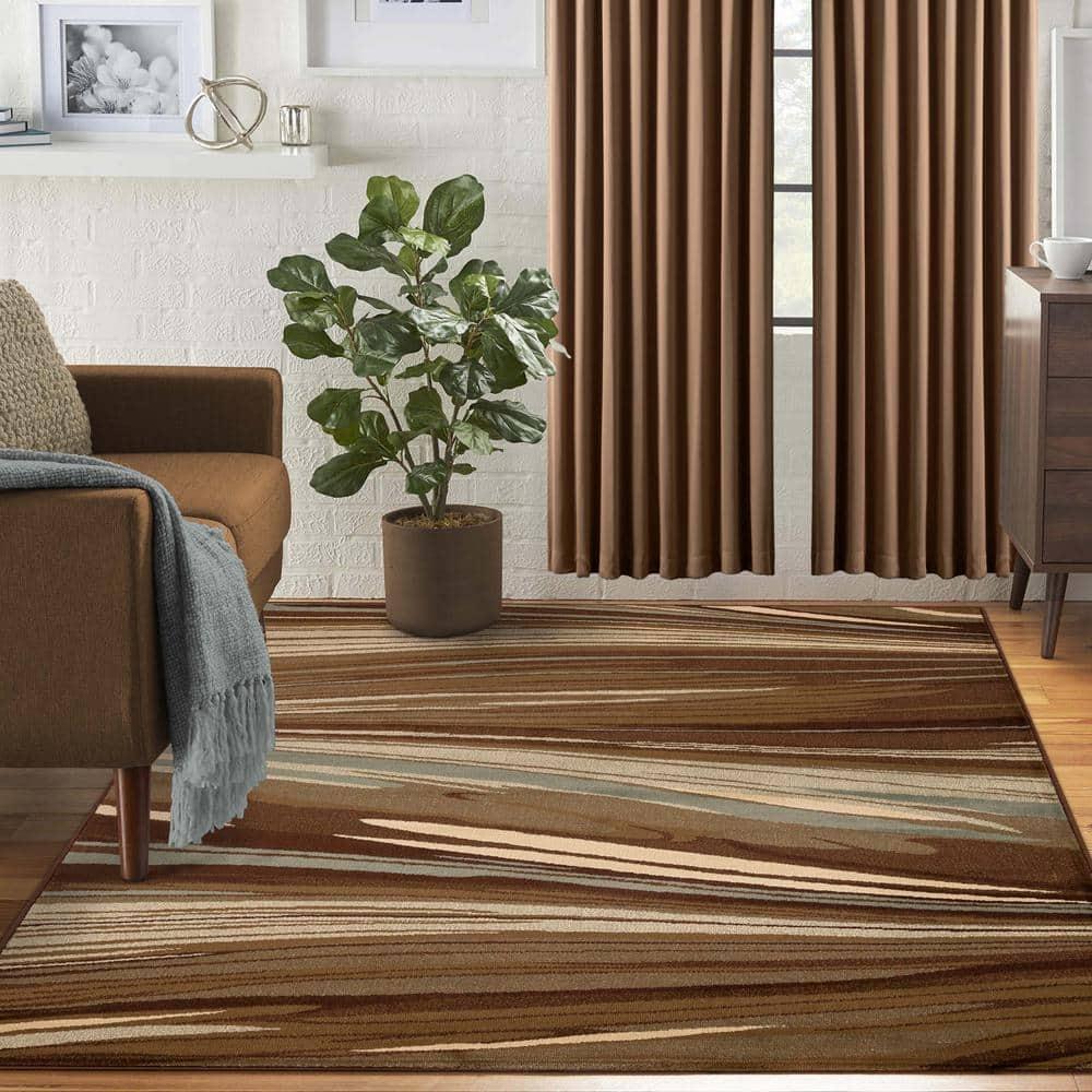 Superior Modern, Contemporary, Transitional Multi-Colored Wavy Line Area Rug, 8' x 10'