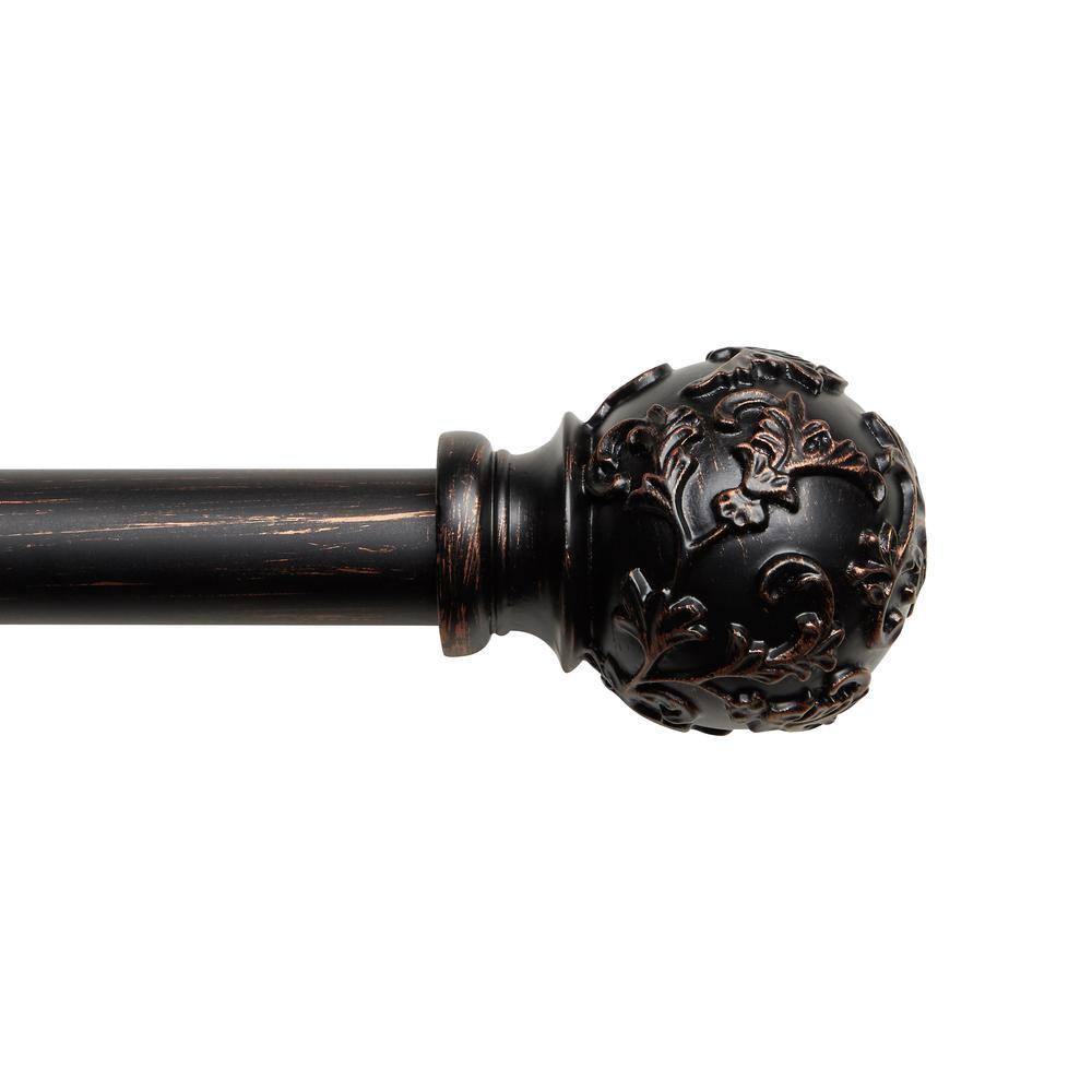 Jewett Exclusive Home Vine 1" Curtain Rod and Coordinating Finial Set, Adjustable