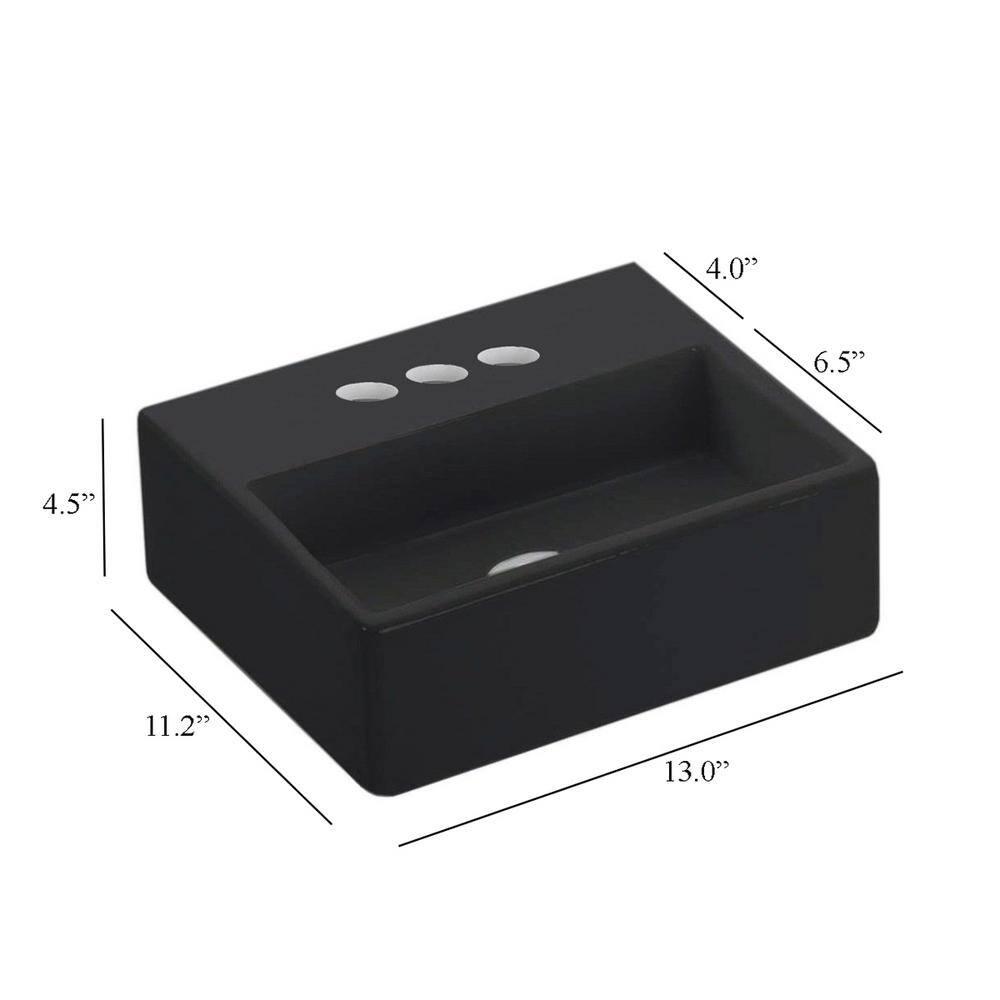 WS Bath Collections Quattro 11.2'' Ceramic Rectangular Bathroom Sink