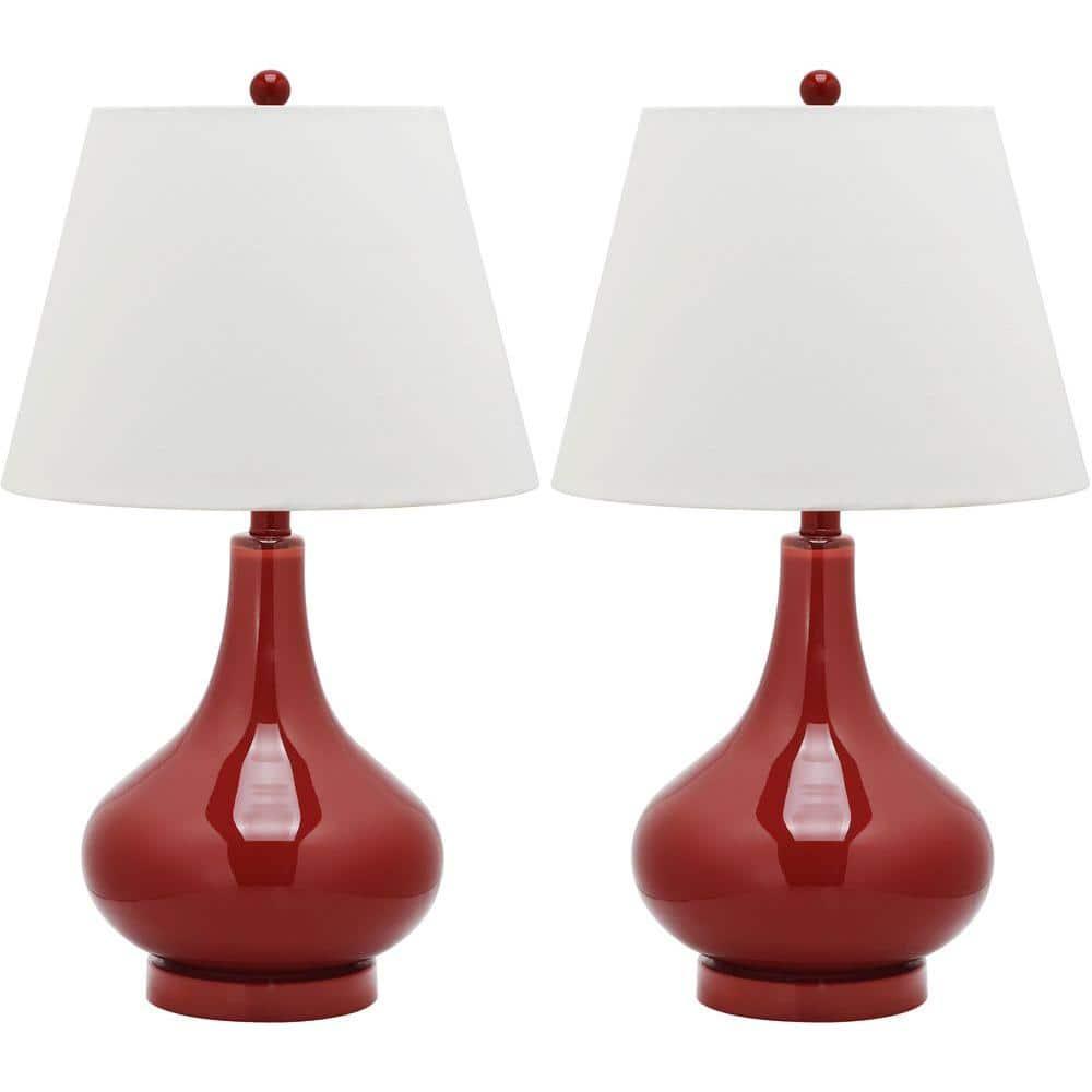 Amy Gourd Table Lamp (Set of 2) - 24 Inch Height - LIT4087 - Red - Safavieh
