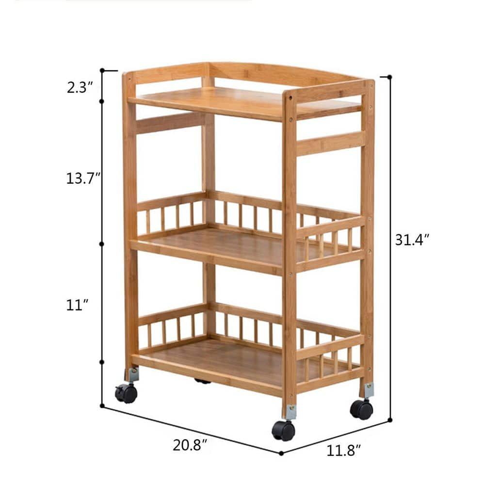 CNCEST Rolling Home Bar Serving Cart,3 Tier Mobile Kitchen Serving Trolley Cart Rolling Bar with Removable Trays and 4 Wheels,Coffee,Tea,Wine,Whiske,Serving Cart for Restaurant/Hotel/Hospital