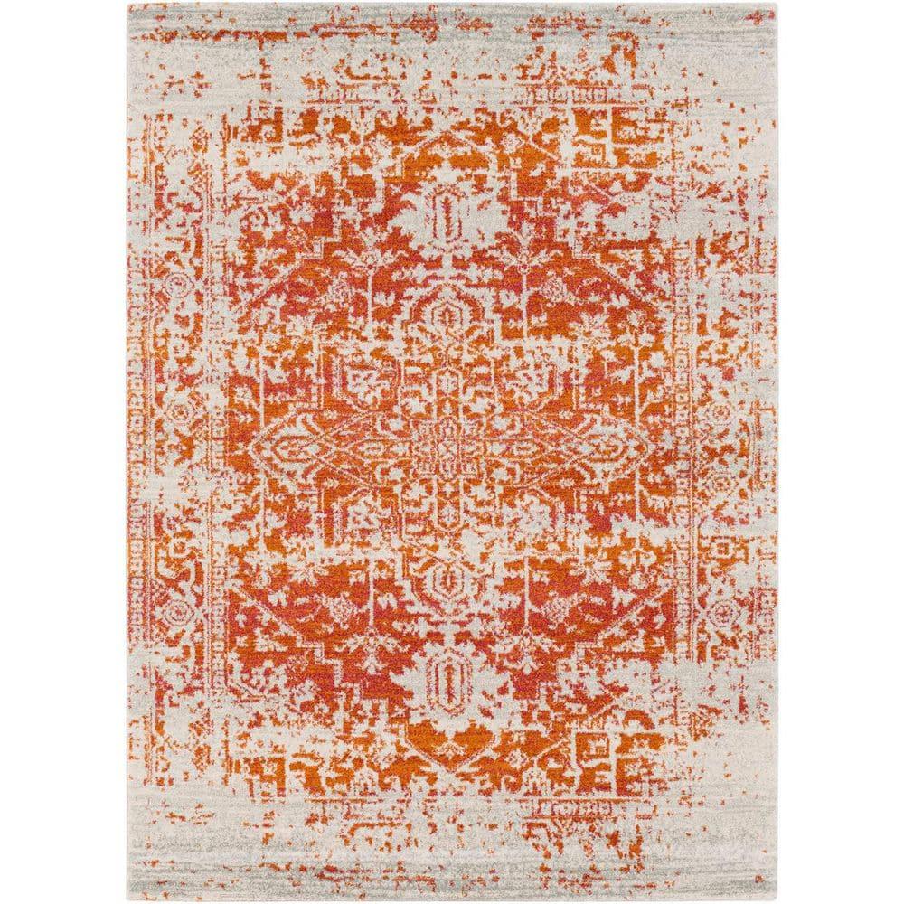 Madison MAD603 Power Loomed Indoor Area Rug - Orange/Ivory - 5'3"x7'6" - Safavieh