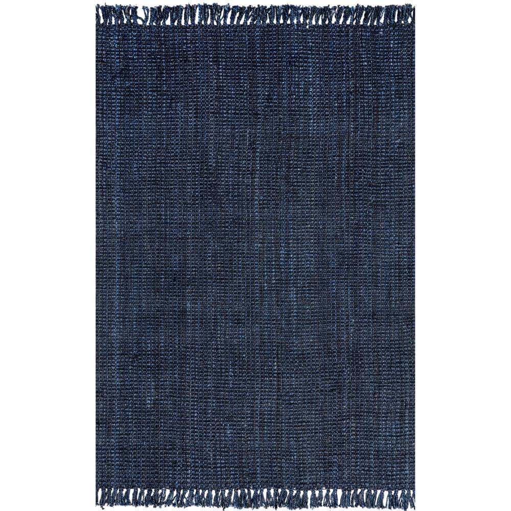 nuLOOM Daniela Chunky Jute Navy 3' x 5' Farmhouse Area Rug