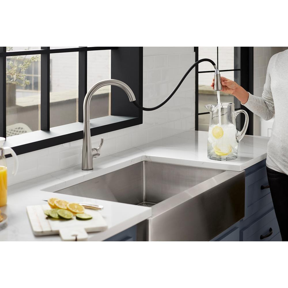 Simplice Touchless Pull-Down Kitchen Sink Faucet with Three-Function Sprayhead