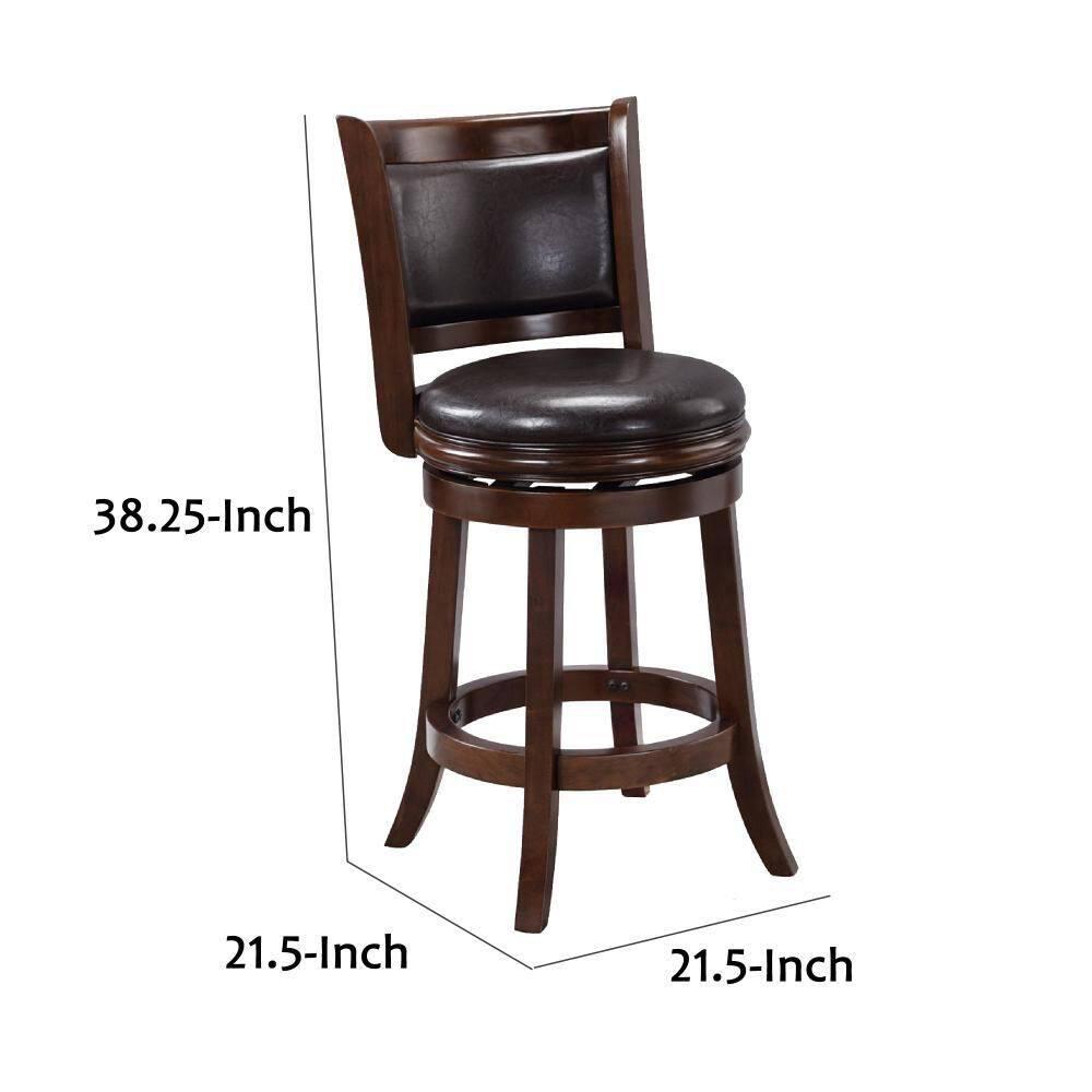 24 in. Augusta Swivel Stool, Cappuccino & Dark Brown