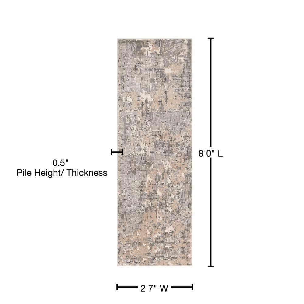 Meadow 100 MDW178 Power Loomed Indoor Runner Rug - Grey - 2'7"x8' - Safavieh